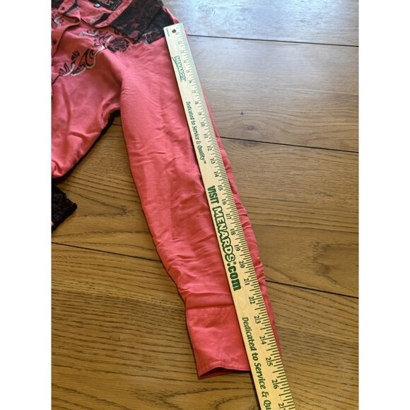 ROAR‎ Western Embroidered Rhinestone Pearl Snap Shirt Roll Tab Sleeves M Country - Picture 15 of 16